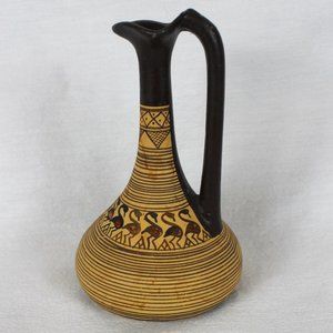 Copy Handmade 800 BC Greece 6 " x3 3/4"Handmade Pottery Vase, No.#165, Flamingo